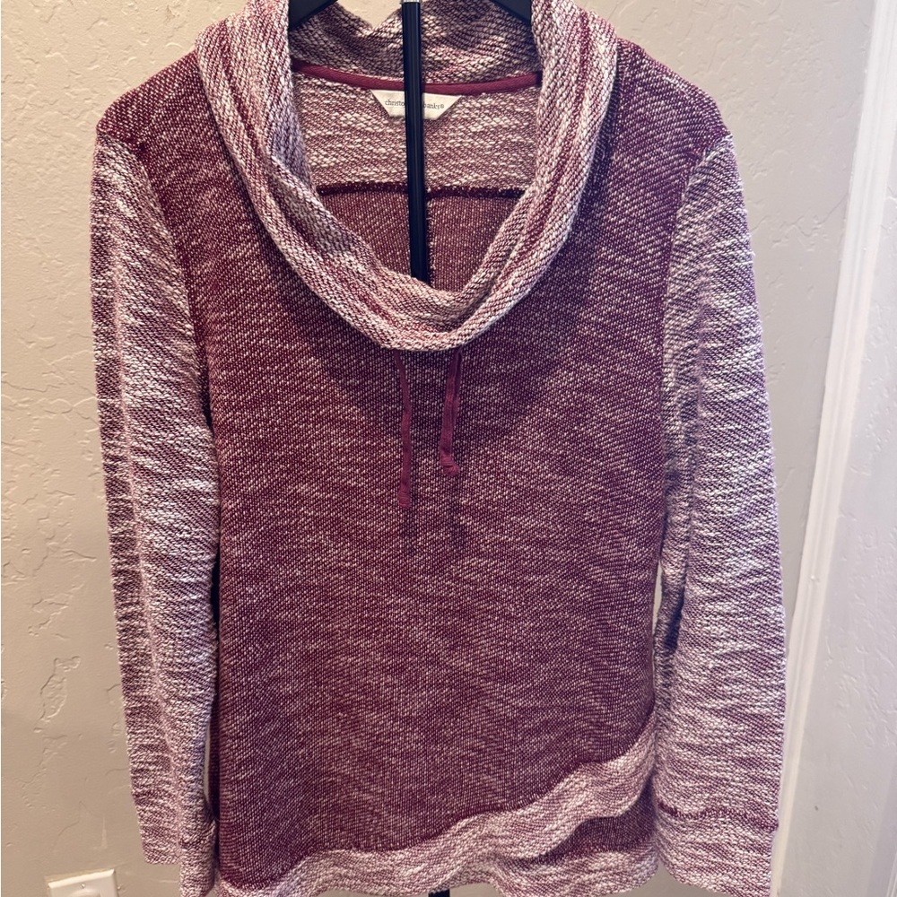 Christopher & Banks Maroon Cowl Neck Sweater